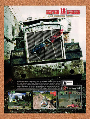 2001 Eighteen Wheeler Dreamcast Original Advertisement / Retro Promo v1