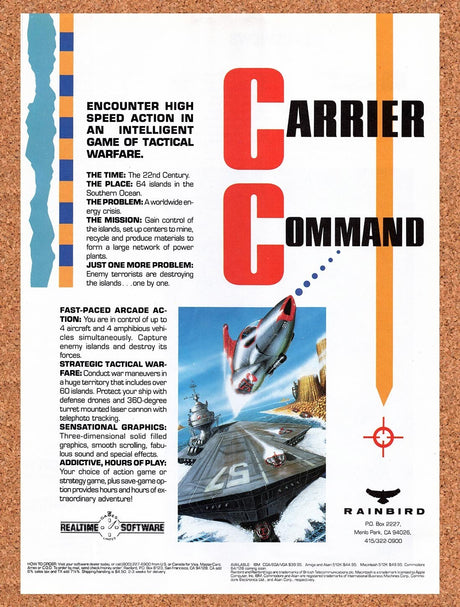 1988 Carrier Command IBM Original Advertisement / Retro Wall Art v1