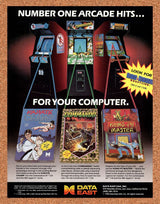 Data East Commodore-64 Arcade Games Original 1986 Vintage Ad - Video Game Promo