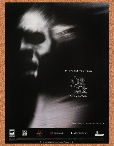 Alone In The Dark PS1 Original 2002 Ad Authentic Horror Video Game Promo