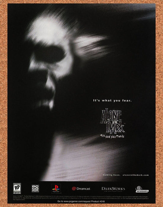 Alone In The Dark PS1 Original 2001 Ad Authentic Horror Video Game Promo