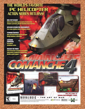 Commanche 4  PC Original 2004 Ad Authentic nVidia Flight SIM Video Game Promo