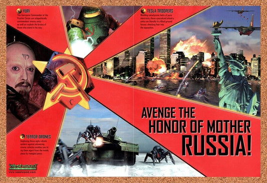 1999 Red Alert 2 PC Original Advertisement / Retro Wall Art v6