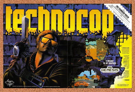 1990 Technocop Genesis Original Advertisement / Retro Promo v1