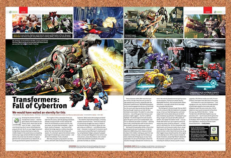 2012 Transformers Fall Of Cybertron Xbox 360 Review Original Ad / Wall Art v1