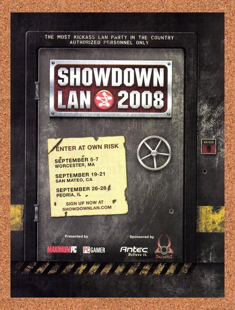 2008 Showdown Lan Antec LAN Tournament Original Advertisement / Retro Promo v2