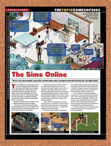 2001 Sims Online PC Preview Original Advertisement / Retro Promo vr1