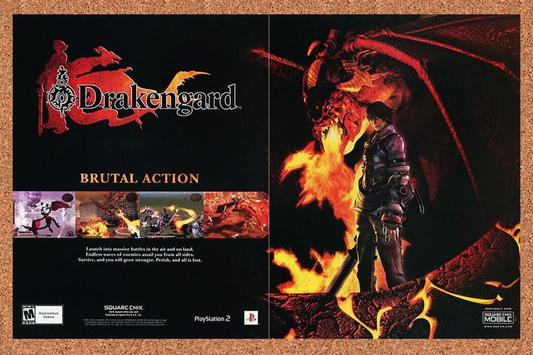 Drakengard PS2 Original 2003 Ad Authentic Square Enix RPG Video Game Art Promo