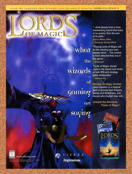 Lords Of Magic PC Original 2000 Print Ad Authentic Video Game Promo Wall Art