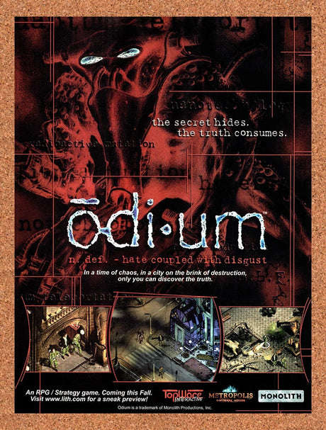 1999 Odium PC Original Advertisement / Retro Promo v5