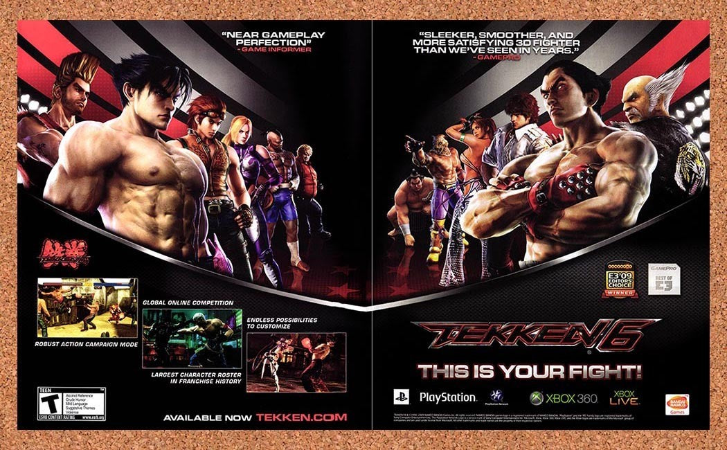 2009 Tekken 6 PS3 Original Advertisement / Retro Promo v1
