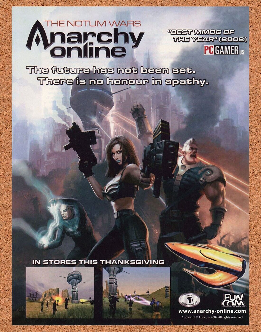 Anarchy Online PC Original 2004 Ad Authentic MMORPG Video Game Promo v2