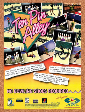 1996 Ten Pin Alley PC Original Advertisement / Retro Promo v2