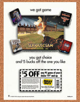 Serious Sam Xbox Original 2002 Vintage Ad - Best Buy Rebate Video Game Promo