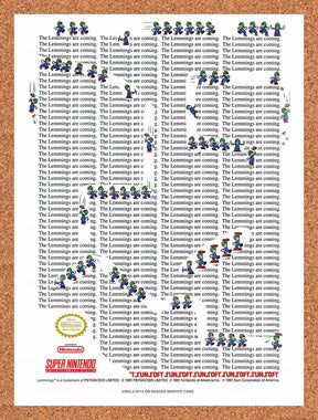 1992 Lemmings SNES Original Advertisement / Retro Wall Art v4