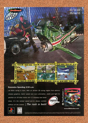 1999 Jet Moto 3 PS1 Original Advertisement / Retro Wall Art v1