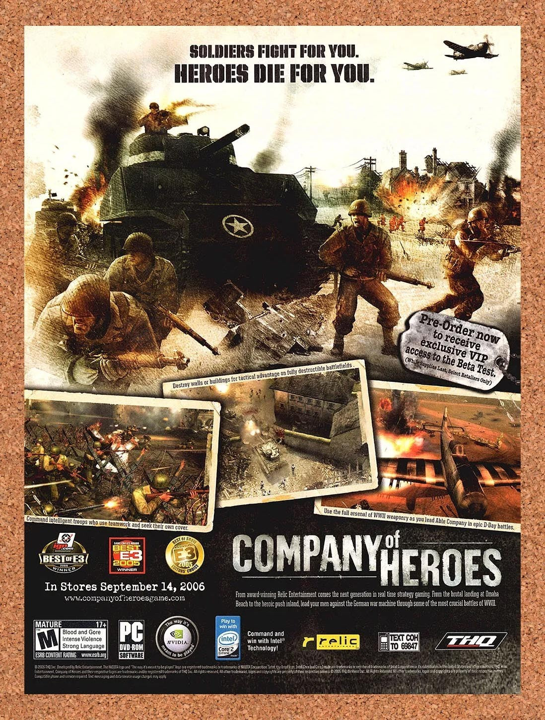 2006 Company Of Heroes PC Original Advertisement / Retro Promo v3