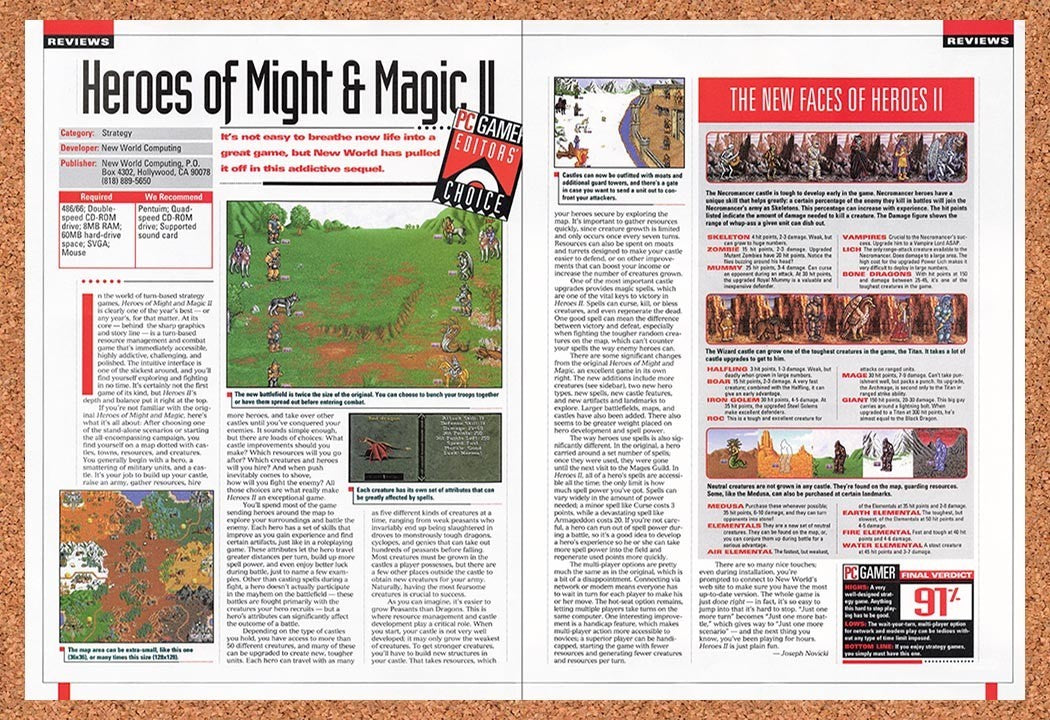 1997 Heroes Of Might And Magic II PC Original Advertisement / Retro Promo vr1