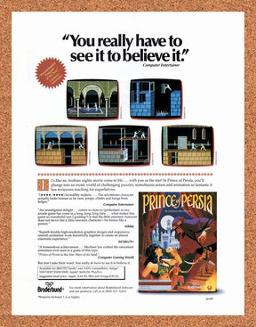 Prince Of Persia Tandy Original 1991 Vintage Ad - Video Game Promo