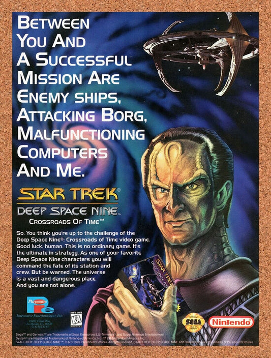 1994 Star Trek Deep Space Nine Crossroads Of Time  Genesis Original Ad / Art  v2