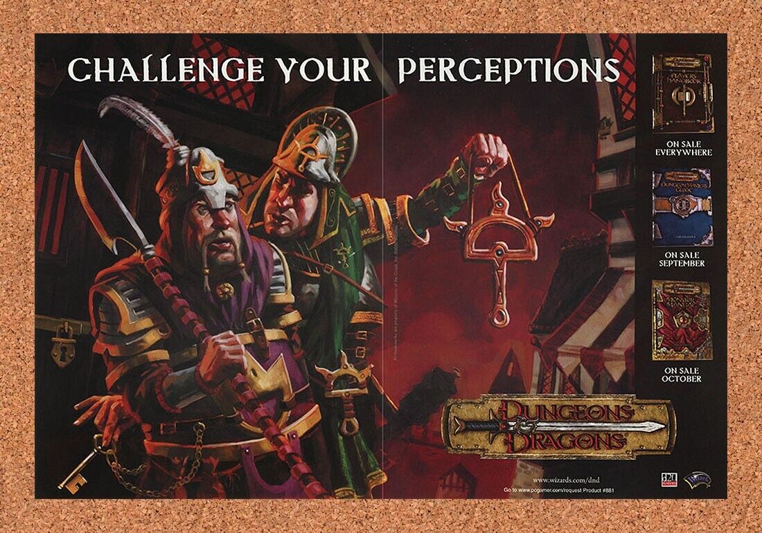 Dungeons And Dragons PC Original 2001 Ad Authentic Retro Tabletop RPG Promo