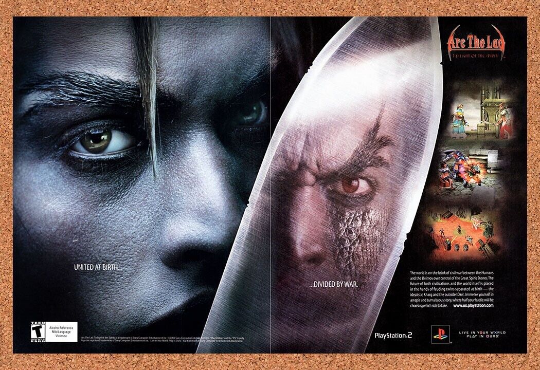 Arc The Lad PS2 Original 2002 Vintage Ad - Epic Video Game Art Promo