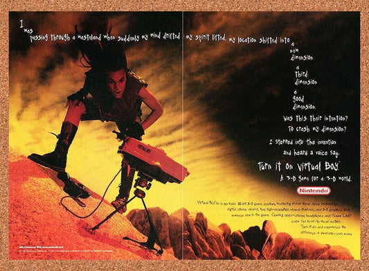 1994 Nintendo Virtual Boy  Console Original Advertisement / Retro Wall Art v2