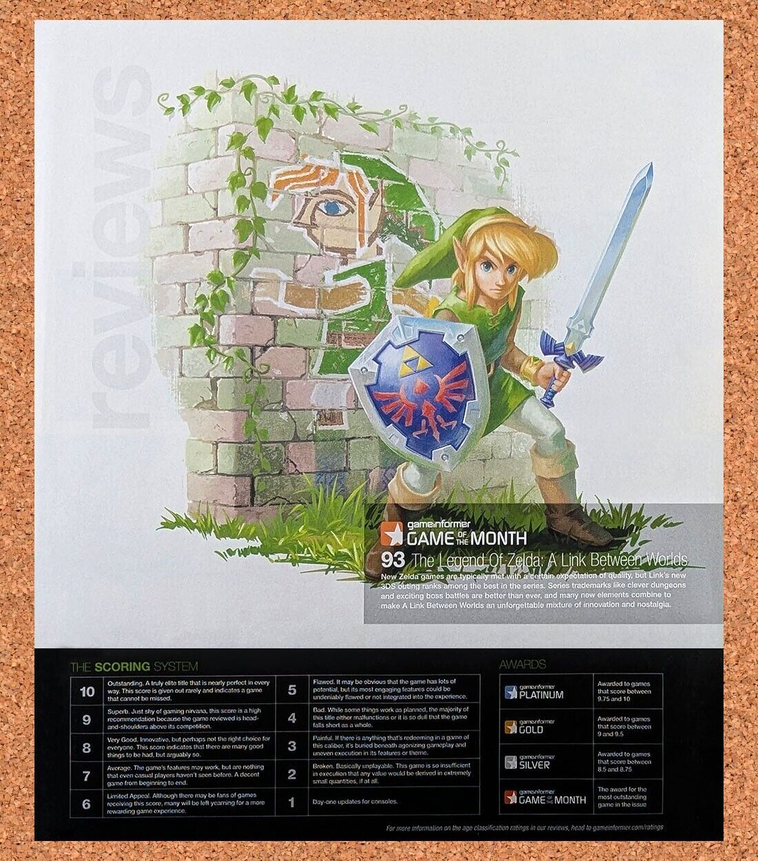 Zelda Link Between Worlds 3DS Original 2012 Ad Authentic Video Game Promo
