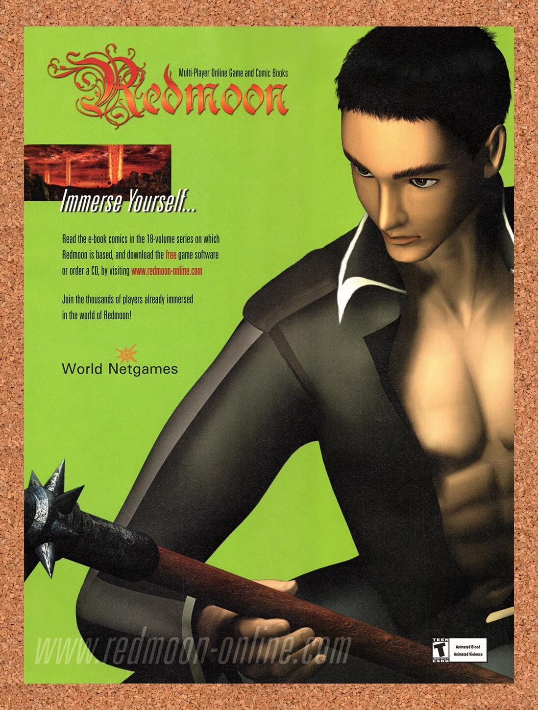2001 Redmoon PC MMO Original Advertisement / Retro Wall Art v1
