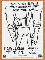 1994 Earthworm Jim Genesis Original Advertisement / Retro Wall Art v12