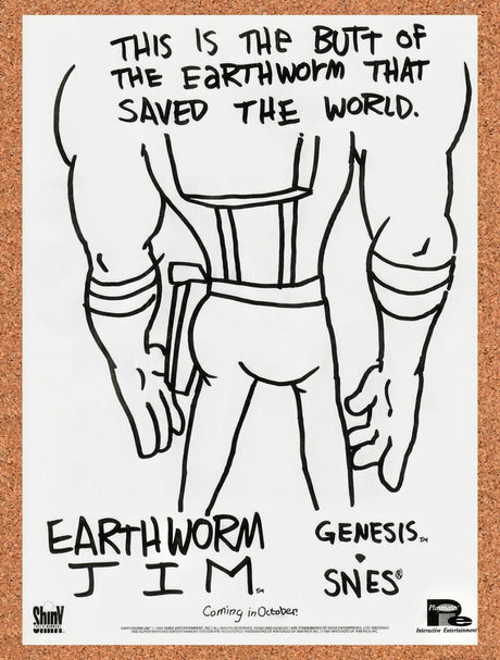 1994 Earthworm Jim Genesis Original Advertisement / Retro Wall Art v12