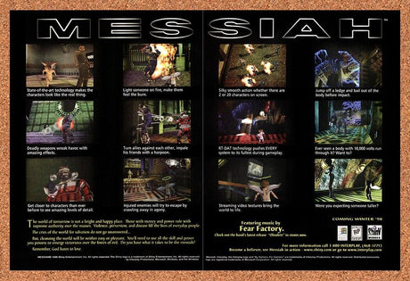 1998 Messiah PC Original Advertisement / Retro Wall Art v1