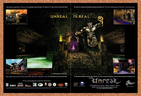 1998 Unreal PC Original Advertisement / Retro Promo v7
