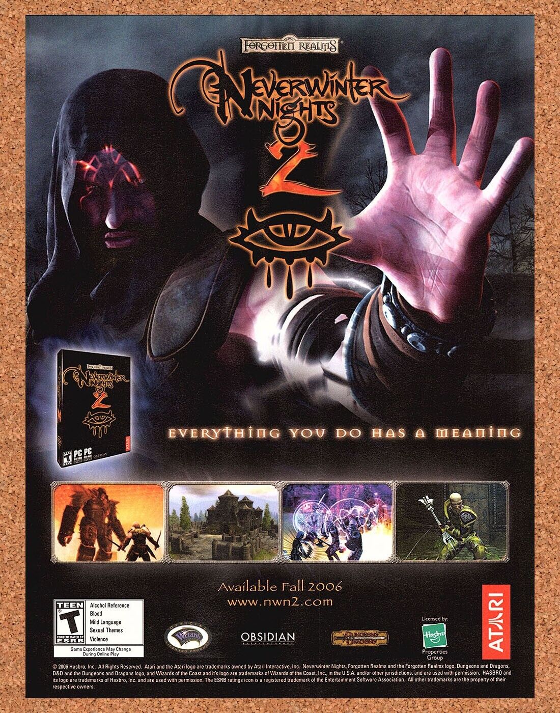 Neverwinter Nights 2 Original 2005 Ad Authentic Big Box PC Video Game Promo