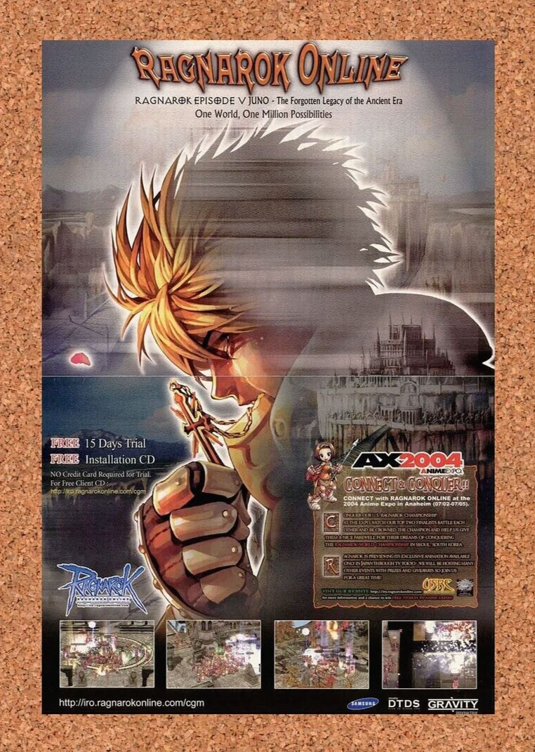 Ragnarok Online PC Original 2006 Ad Authentic MMORPG Video Game Promo v3
