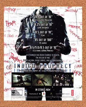 2005 Indigo Prophecy PS2 Original Advertisement / Retro Promo v1