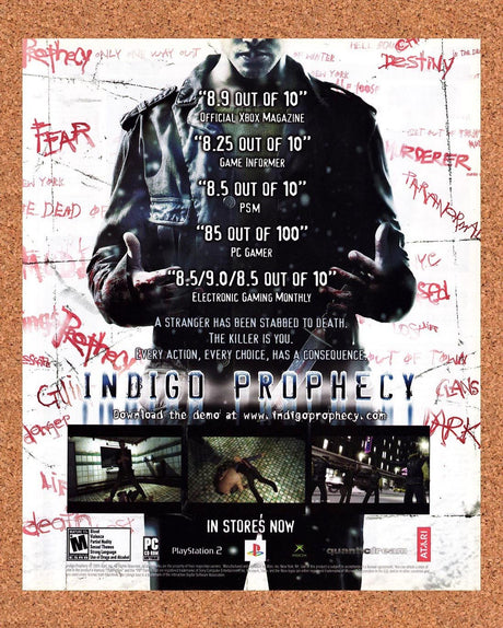 2005 Indigo Prophecy PS2 Original Advertisement / Retro Promo v1