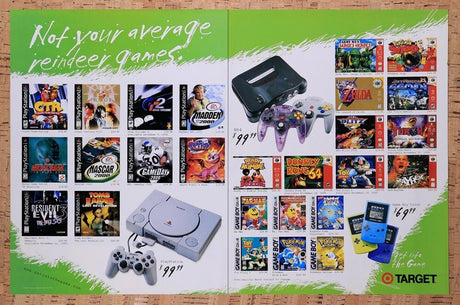 1999 Target Christmas N64 PS1 Games Original Advertisement / Retro Wall Art v4