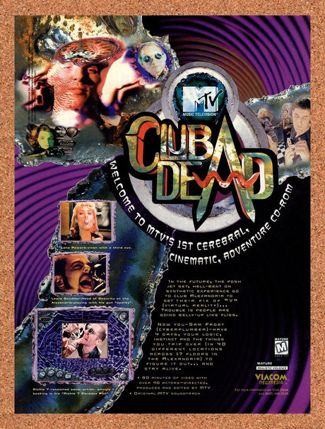 1995 MTV Club Dead PC Original Advertisement / Retro Promo v1