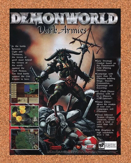 DemonWorld Dark Armies PC Original 2004 Ad Authentic RTS Video Game Promo