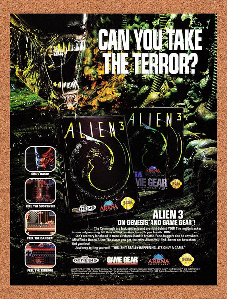 1992 Alien 3 On Sega Original Advertisement / Retro Promo v5