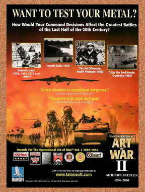 1999 Operational Art Of War II PC Original Advertisement / Retro Promo v1