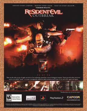 Original 2004 Resident Evil Outbreak PS2 Vintage Ad - Video Game Art Promo