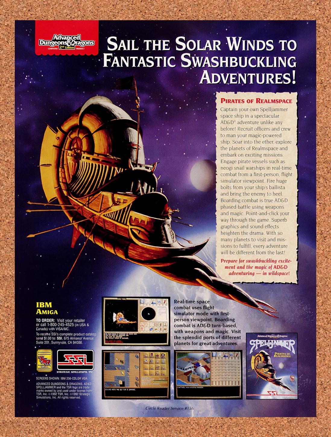 1992 Advanced Dungeons & Dragons Pirates Realmspace IBM Original Ad / Promo v1