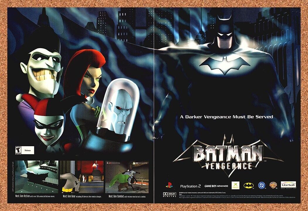 Batman Vengeance PS2 Original 2002 Print Ad Authentic DCU Video Game Art Promo