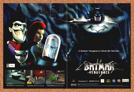 Batman Vengeance PS2 Original 2002 Print Ad Authentic DCU Video Game Art Promo