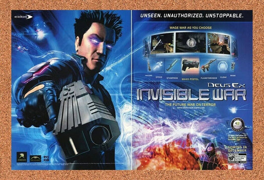 Deus Ex Invisible War PC Original 2005 Ad Authentic NVidia Video Game Promo