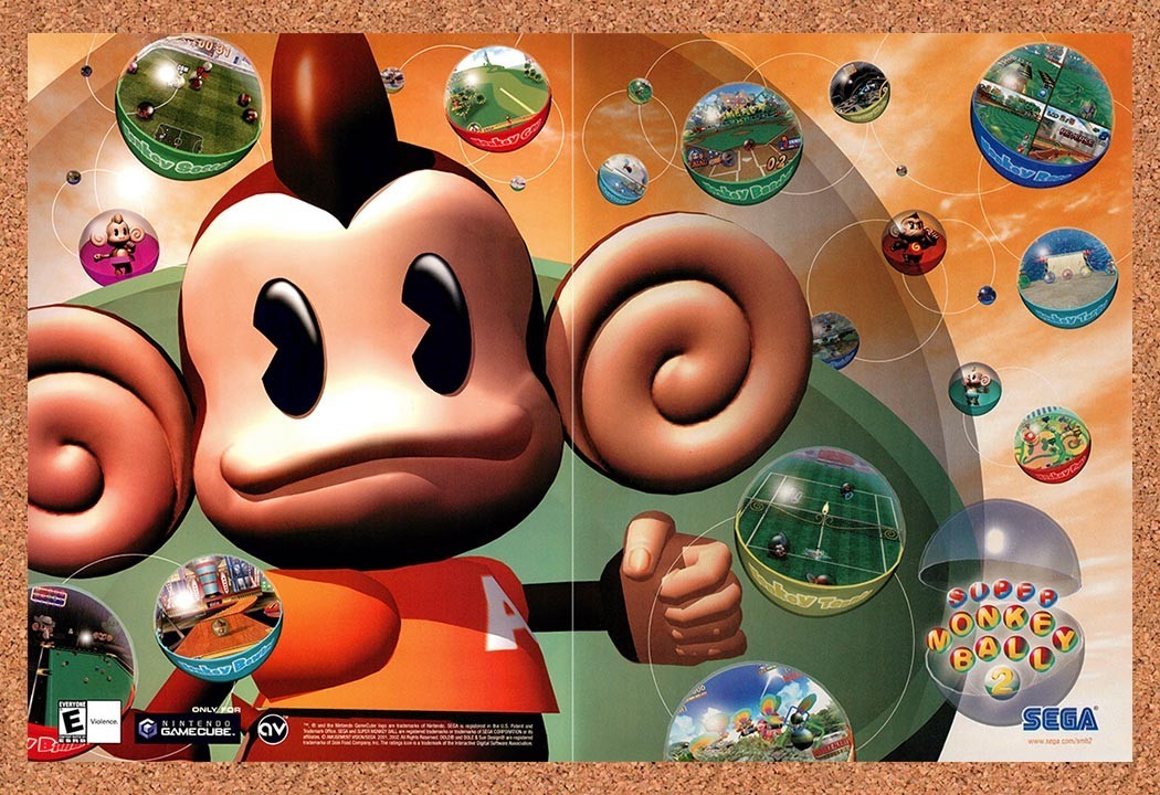 2002 Super Monkey Ball 2 GameCube Original Advertisement / Retro Promo v1