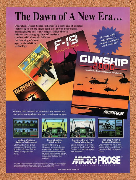 1991 MicroProse Tandy Games Original Advertisement / Retro Wall Art v8