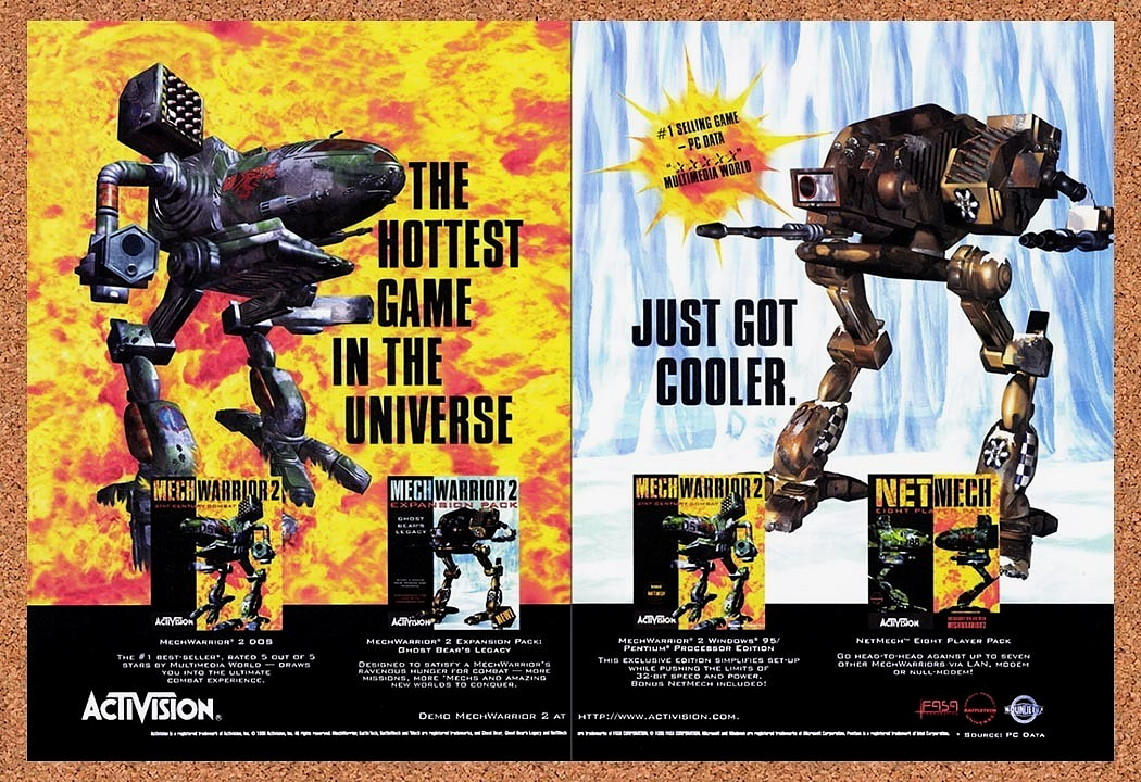 1996 MechWarrior 2 PC Original Advertisement / Retro Promo v8